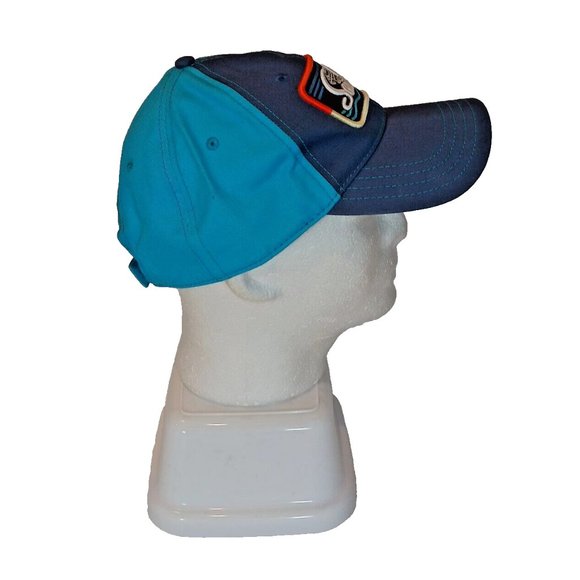 SeaWorld Orig Logo Patch Mens Blue Trucker Cap Strapback Hat w/ Embroidered Logo - Picture 2 of 9
